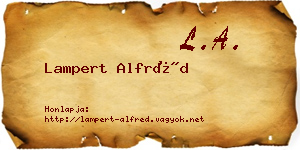 Lampert Alfréd névjegykártya